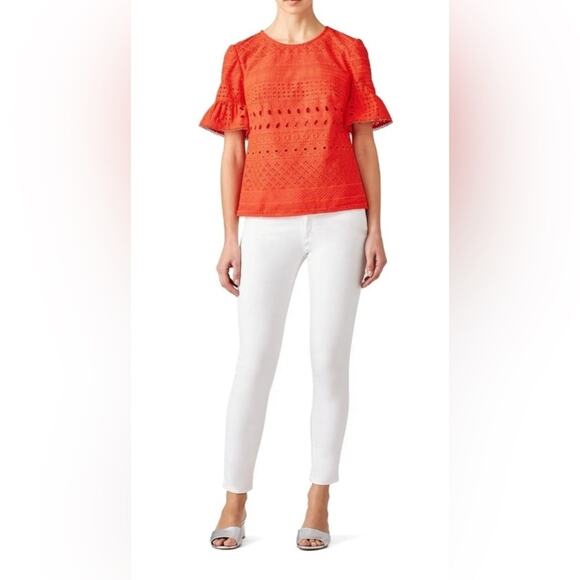 Trina Turk Poppy Darling Eyelet Top Size M - Picture 1 of 6